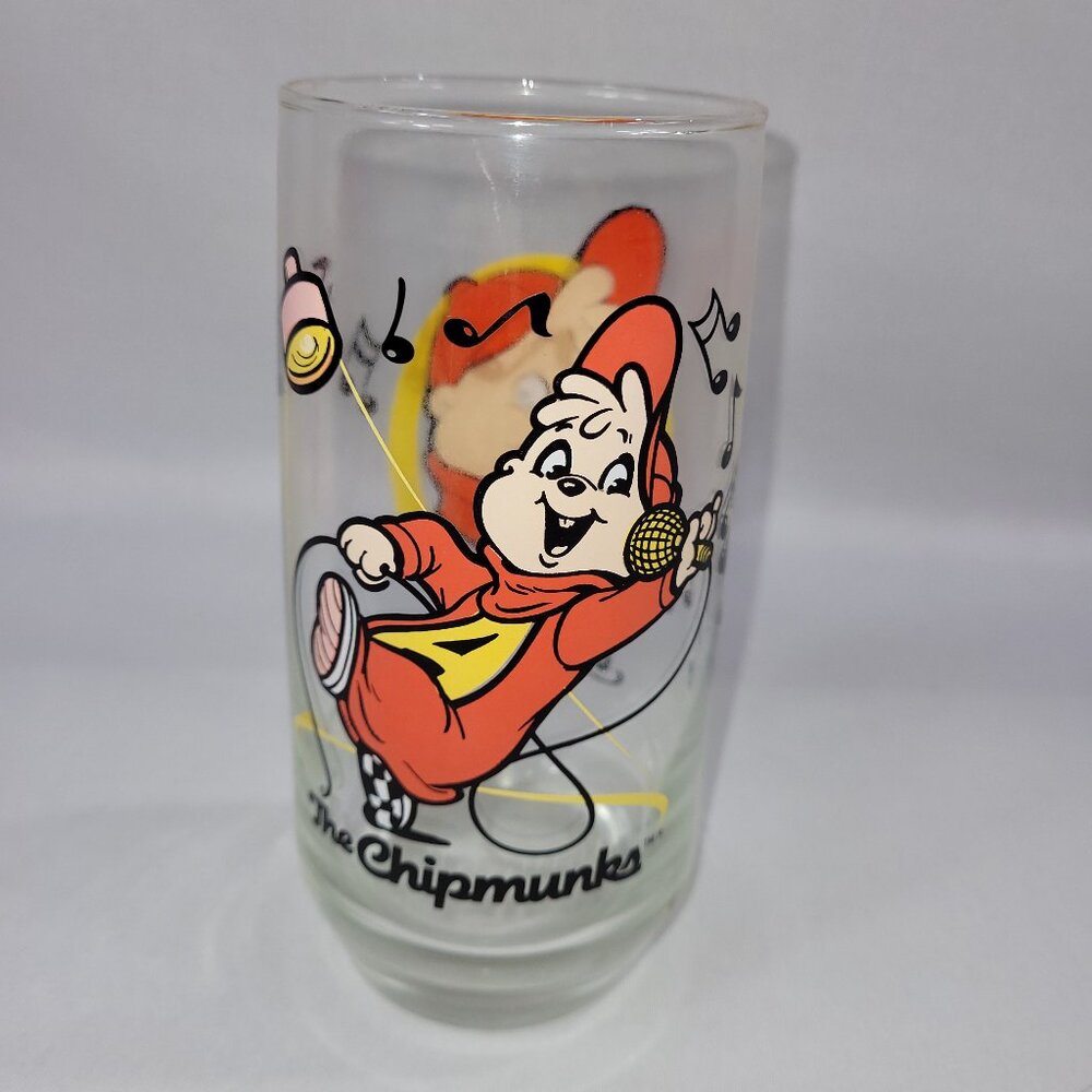 The Chipmunks Alvin 1985 Vintage 5.75" Collectors Glass